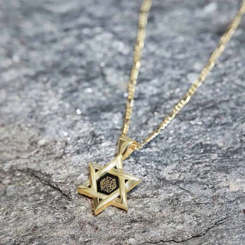 Vista 5 de NanoStyle Collar de estrella de David con colgante de salmo para hombres o mujeres con Shir Lamaalot Salmo 121 canción hebrea de ascensos oración