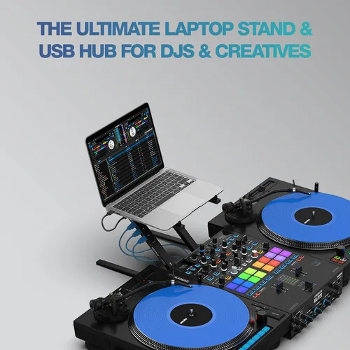Vista 10 de Reloop Soporte avanzado para portátil con USB-C PD Hub (AMS, negro (AMS-STAND-HUB)