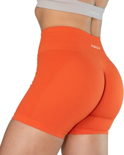 Vista 4 de AUROLA Intensify - Pantalones cortos deportivos para mujer, sin costuras, cintura alta, para correr, gimnasio, fitness, yoga, entrenamiento