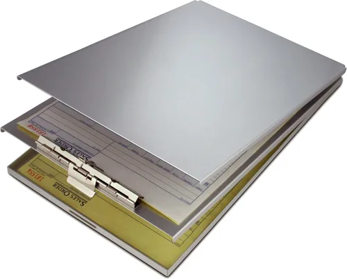 Vista 4 de Sujetador de formularios de aluminio reciclado Saunders, Aluminio, gris