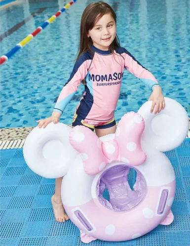 Vista 5 de Umbresen Flotador de natación para bebé, anillo de natación inflable lindo con asiento y asa, flotadores de piscina, juguetes, balsa de agua