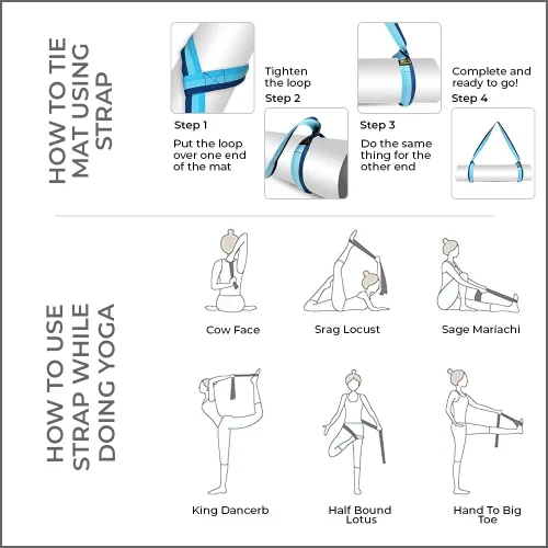 Vista 6 de Yoga Mat Carrier Strap Adjustable Mat Holder Sling for Carrying Mats Thick & Comfy Texture Yoga Mat Strap