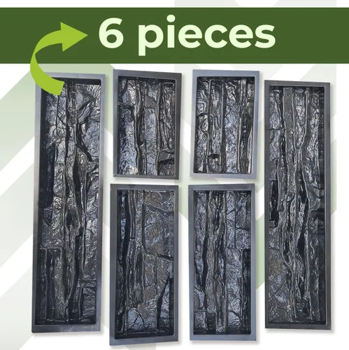 Vista 3 de 6 piezas ABS 2mm (0.079 pulgadas) Molde de Piedra Laja Piedra Caliza Piedra Natural Moldes de Cemento de Plástico Molde de Pared de Cemento Baldosa