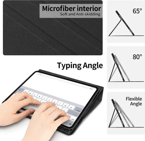 Vista 7 de H HOLIMET Funda para iPad Pro de 11 pulgadas 2022 4ª/3ª/2ª/1ª Generación 2021/2020/2018 con soporte para lápiz, cuero PU protector con bolsillo