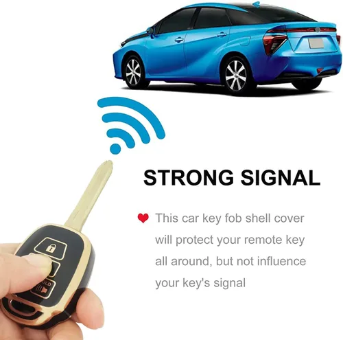Vista 4 de Funda para llavero Toyota con llavero de TPU suave protector de llave de coche compatible con Camry Corolla RAV4 Highlander Avalon Corolla iM Venza