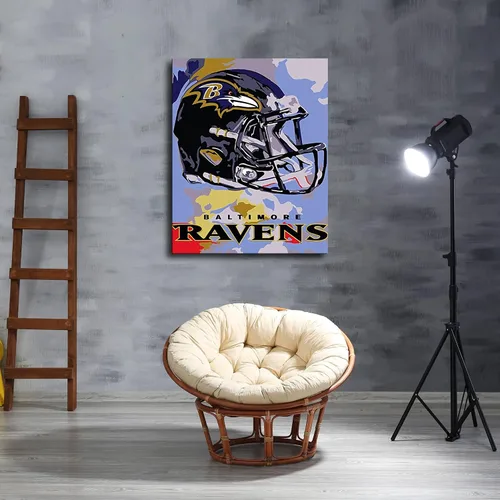 Vista 4 de Póster de fútbol americano de Baltimore City Ravens, diseño deportivo, arte de pared, diseño impreso, obra de arte de decoración del hogar