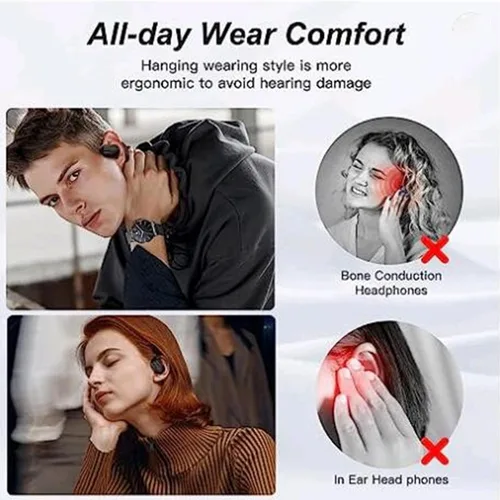Vista 2 de Auriculares de oído abierto, auricular Bluetooth inalámbrico para un sonido potente, 16 horas de reproducción Bluetooth 5.2 auricular inalámbrico
