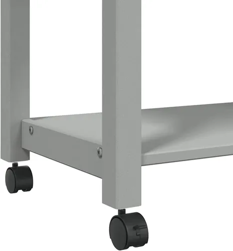 Vista 8 de Solid Wood Pine Kitchen Trolley with Drawer 23.6x15.7x34.8 Inches 4 Wheels With 2 Lockable, Side Hanger And Metal Hooks, 2 Open Shelves, For Kitchen