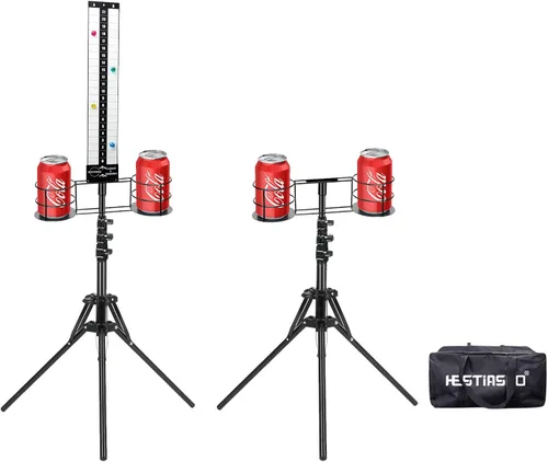 Vista 8 de Cornhole Scoreboard 2 Sets, Metal Magnetic Cornhole Score Keeper with Drink Holder, Easy to Assemble, Score Tracking, Perfect Score Tracking