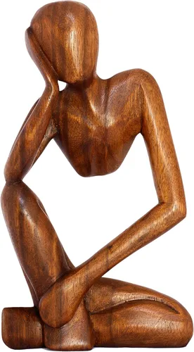 Vista 9 de G6 Collection Estatua abstracta de madera de 12 pulgadas hecha a mano para pensar, hombre pensante, arte moderno, decorativo, único, decoración