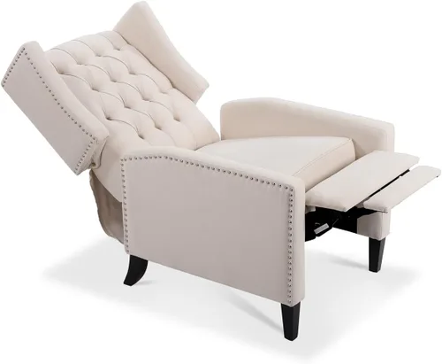Vista 7 de TRIPLE TREE Silla decorativa, silla reclinable de terciopelo copetudo, sofá individual, cómodo sofá reclinable, silla de sala de estar, sillón