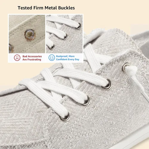 Vista 4 de STQ Zapatos deportivos sin cordones para mujer, zapatos casuales de lona, lavables a máquina