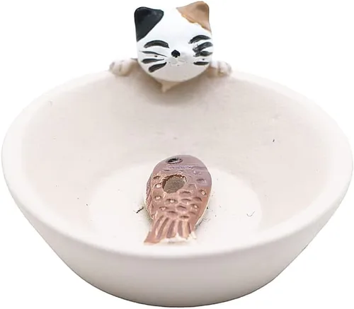 Vista 6 de Newwe Soporte para incienso de resina, quemador de incienso para gatos pequeños, mini estatua de animal lindo quemador de incienso para el hogar