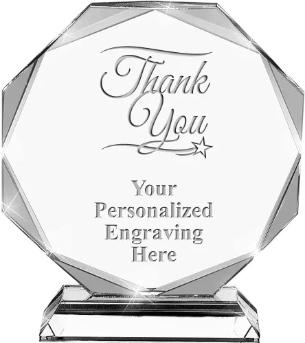 Vista 22 de Premio de cristal personalizado de 6.75 pulgadas con grabado - Premios de trofeos personalizados