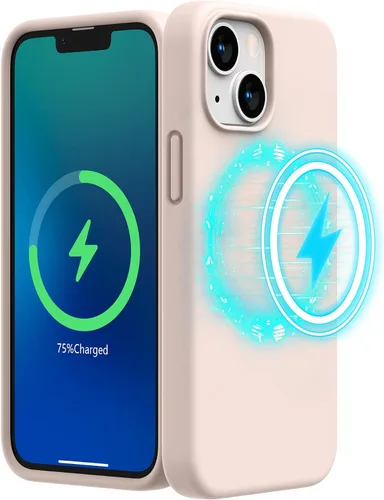 Vista 11 de SURPHY Funda magnética diseñada para iPhone 13 Mini, compatible con MagSafe (versión 2021 de 5.4 pulgadas), funda de silicona líquida con forro