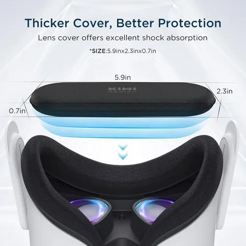 Vista 8 de KIWI design Accesorios de soporte VR y protector de lente compatible con accesorios Quest 2