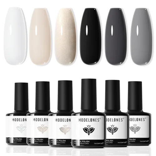 Vista 41 de Modelones - Juego de esmaltes de gel transparente, capa base de gel superior, sin limpieza, 0.5 onzas líquidas Un conjunto claro