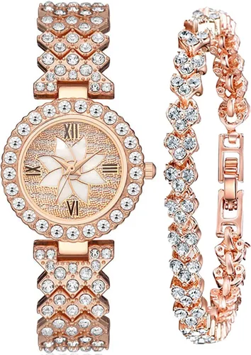Vista 15 de ADSBIAOYE Relojes de pulsera de lujo para mujer, reloj de pulsera de diamante, reloj de cuarzo casual de moda para mujer