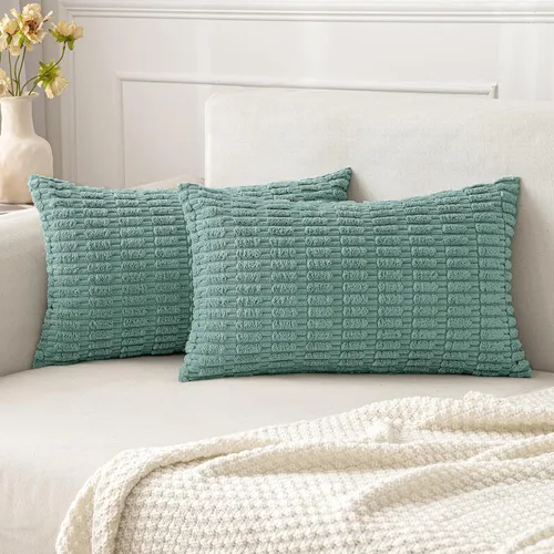 Vista 28 de MIULEE - Paquete de 2 fundas de cojín decorativas de corduroy, modernas y boho, suaves, con rayas, decoración del hogar, sofá, sala de estar, sillón