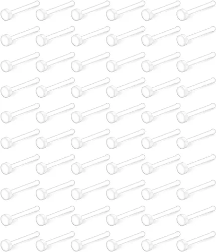 Vista 4 de Ruifan Anillo de hueso de nariz transparente de 22G Bioflex, retenedor para el cuerpo, joyería para el cuerpo, parte superior plana de 0.079 in