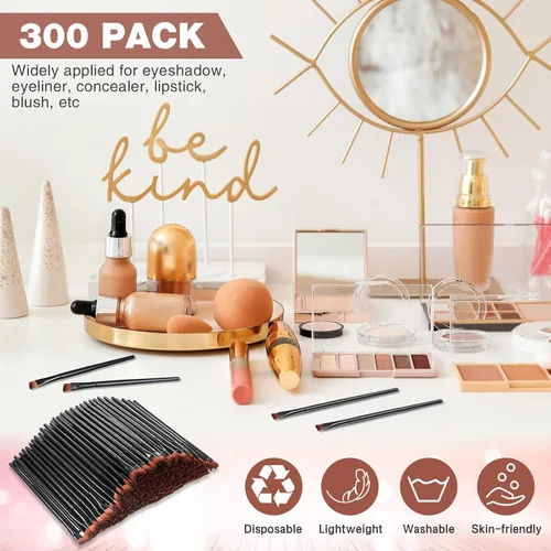 Vista 7 de 300 brochas desechables para cejas multifunción, brochas cosméticas para cejas, portátiles, en ángulo, tinte profesional para cejas, suministros