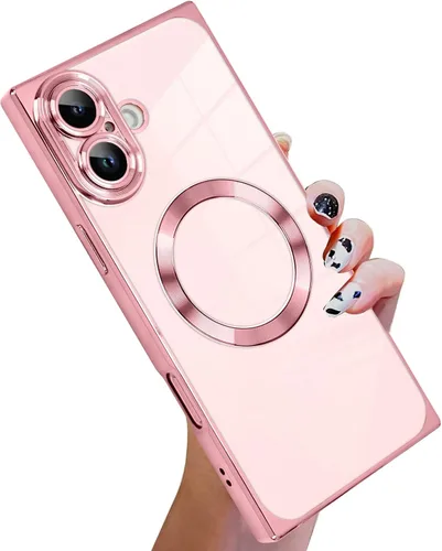 Vista 22 de KANGHAR Funda diseñada para iPhone 12 Pro Magnética Transparente con Protector de Lente de Cámara [Compatible con MagSafe] Diseño de Placado