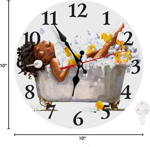 Vista 7 de LOKMU Reloj de pared silencioso sin tictac de 10 pulgadas, reloj redondo decorativo para sala de estar, cocina, hogar, baño, dormitorio, oficina