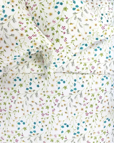 Vista 4 de Melange Home Serie 400TC Wildflower, juego de sábanas Queen, multicolor