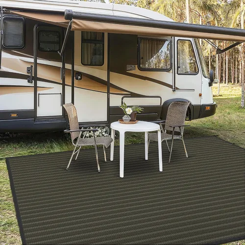 Vista 52 de GENIMO - Tapete de exterior para patio, 6 x 9 pies, impermeable, reversible, de plástico, para campamento, caravana, terraza, porche, cámper