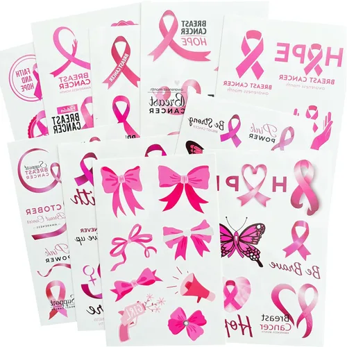 Vista 4 de Tatuajes de huellas labiales, tatuaje facial temporal rojo y rosa para mujeres, hombres y niños, 10 hojas