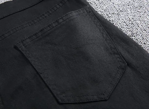 Vista 4 de Leward - Pantalones vaqueros para hombre ajustados elásticos color negro