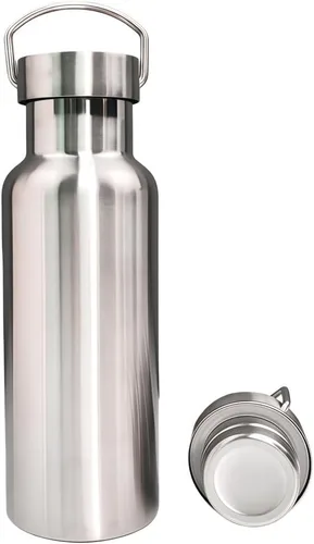 Vista 11 de Botella de agua de acero inoxidable aislada al vacío, botella de agua aislada de boca ancha, botella de metal aislada para bebidas frías, botella