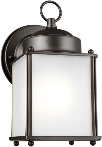 Vista 2 de Sea Gull Lighting Generation 8592001-71 - Farol de pared tradicional para exteriores de Seagull-New Castle Collection, acabado oscuro, bronce antiguo