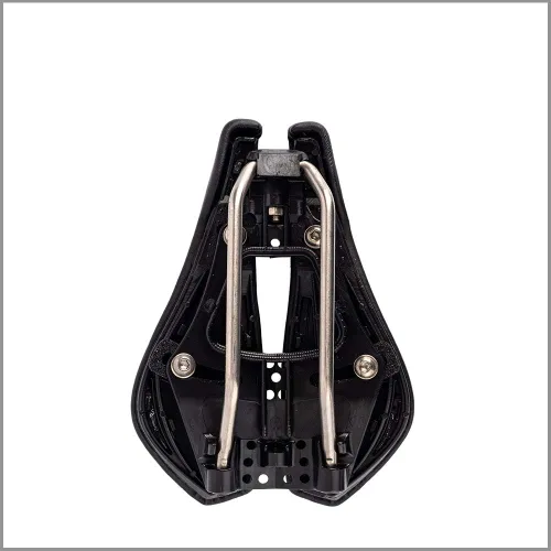 Vista 7 de BiSaddle SRT Sillín de bicicleta ajustable sin nariz súper corto negro con rieles de titanio, ajuste personalizado, cómodo, talla única