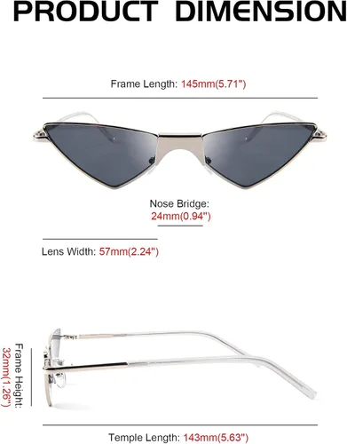 Vista 7 de FEISEDY Gafas de sol pequeñas con ojo de gato para mujer color rosa color caramelo B2721