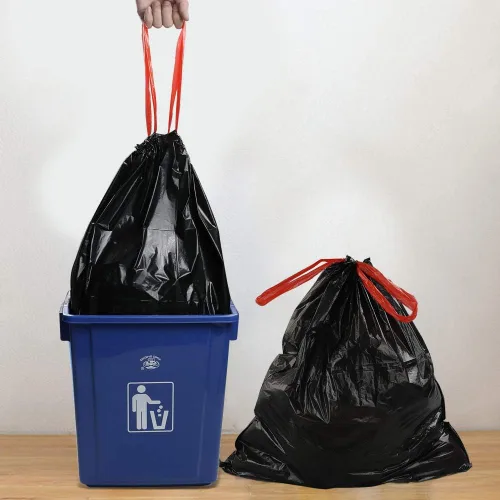 Vista 6 de Teyyvn Bolsas de basura negras con cordón, 4 galones, 220