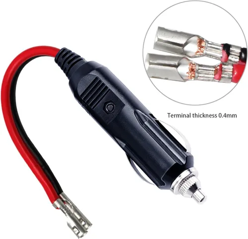 Vista 2 de Enchufe macho de repuesto para encendedor de cigarrillos, 12 V, con cables 2P