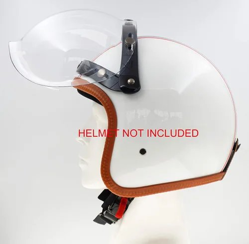 Vista 4 de Visera universal para casco de motocicleta, escudo contra el viento (burbuja/transparente)