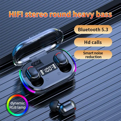 Vista 7 de Auriculares inalámbricos - Auriculares Bluetooth de 5.3 pulgadas - Micrófono integrado - Auriculares de sonido premium inmersivos - Estuche de carga