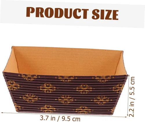 Vista 5 de HOMSFOU Bandeja de pastel corrugado, mini pan, papel de regalo de Navidad, pan, pan, pan, sartenes, rectángulo, tazas decorativas, papel de embalaje