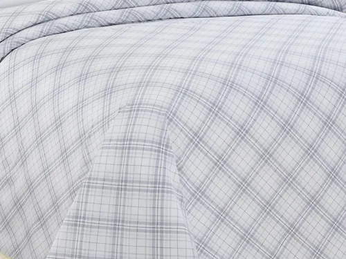 Vista 3 de Juego de sábanas estampadas de 6 piezas con fundas de almohada bordadas, Cruiser Plaid (Queen)