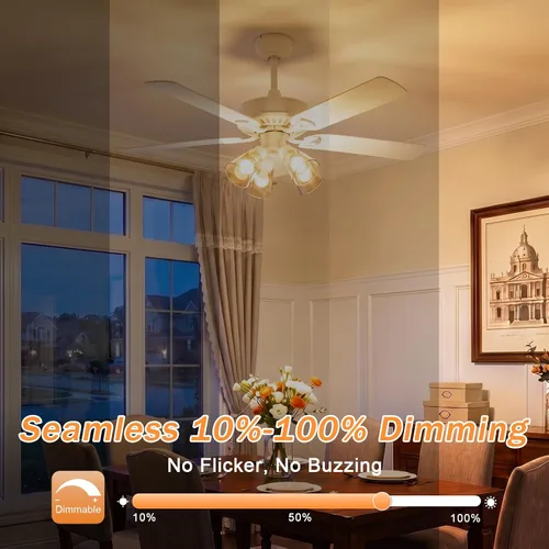 Vista 5 de Brightever Bombillas LED A15 E12 de 6 W regulables, equivalente a 60 W 2700K blanco cálido
