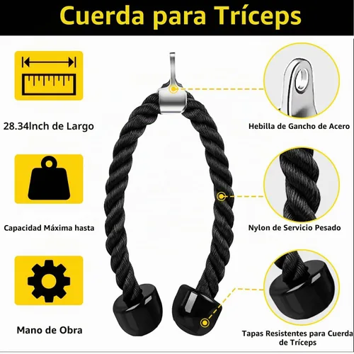 Vista 5 de Accesorio para máquina de cable, accesorios de extracción LAT, accesorios de gimnasio en casa, accesorio desplegable de tríceps