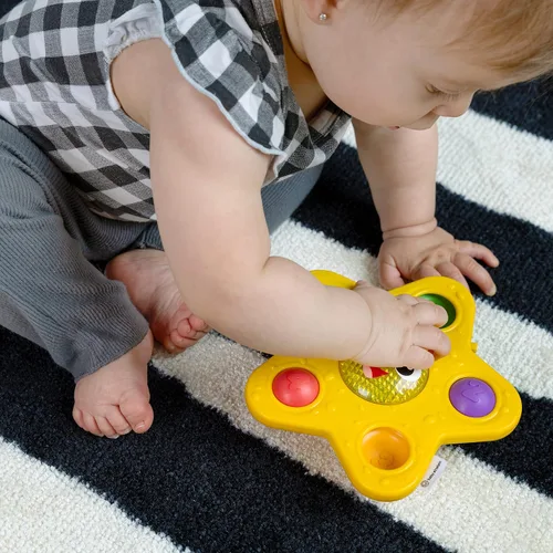 Vista 7 de Baby Einstein Exploradores Oceánicos Estrella Brillante y Pop, Estrella de Mar Sensorial Iluminada, Juguete de Succión para Silla Alta, para Bebés