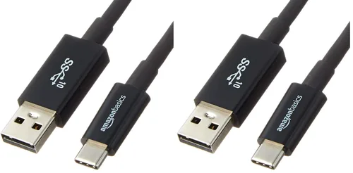 Vista 9 de Amazon Basics Cable de carga adaptador USB-C a USB-A 3.1 Gen 2, cargador rápido, 10 Gbps de alta velocidad, certificado USB-IF, compatible