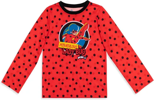 Vista 3 de Miraculous Ladybug - Pijama de 4 piezas para niñas pequeñas, camisa y pantalones a juego