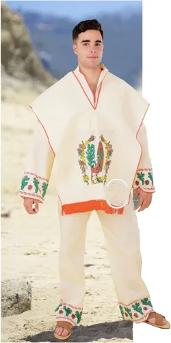 Vista 2 de Traje de Indito para Adulto con Imagen de la Virgen de Guadalupe de Manta Traje Indito Juan Diego, traje de bebé niño Juan Diego