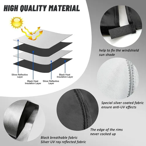 Vista 6 de D-Lumina - Parasol para parabrisas para Lexus RX 2016-2023, protector plegable para visera de sol de la ventana delantera, bloquea los rayos UV