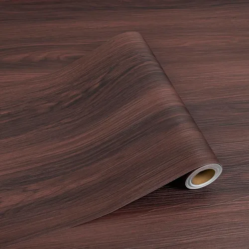 Vista 11 de Azulejos de suelo de despegar y pegar: rollo de 11.8x137.8 pulgadas con textura de grano de madera, pisos de vinilo autoadhesivos e impermeables sin