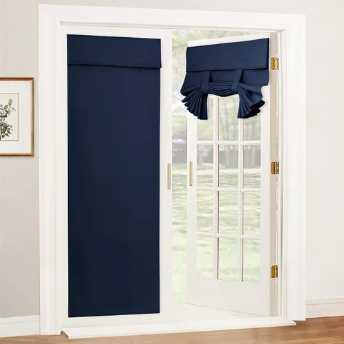 Vista 40 de RYB HOME 2 paneles 100% opacos para puerta de aula, 8 pulgadas de ancho x 36 pulgadas de largo, color beige biscotti, sin taladro, para ventana